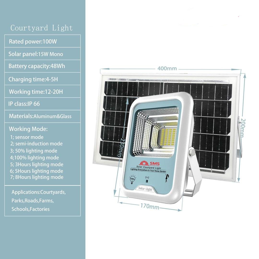 100W Solar Square Flood Light