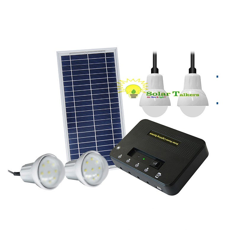 Solar Home Lighting Kit- 4bulbs, phone charging