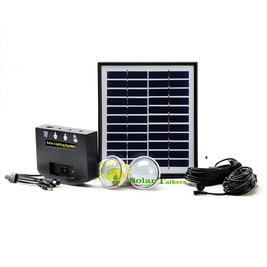 Solar Home Lighting Kit 2 LED BULBS with phone charging